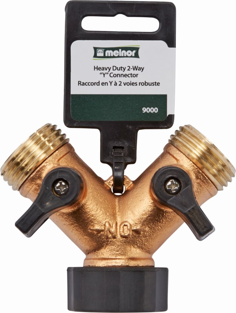 slide 1 of 1, Melnor 2-Way Metal Hose Valve, 1 ct
