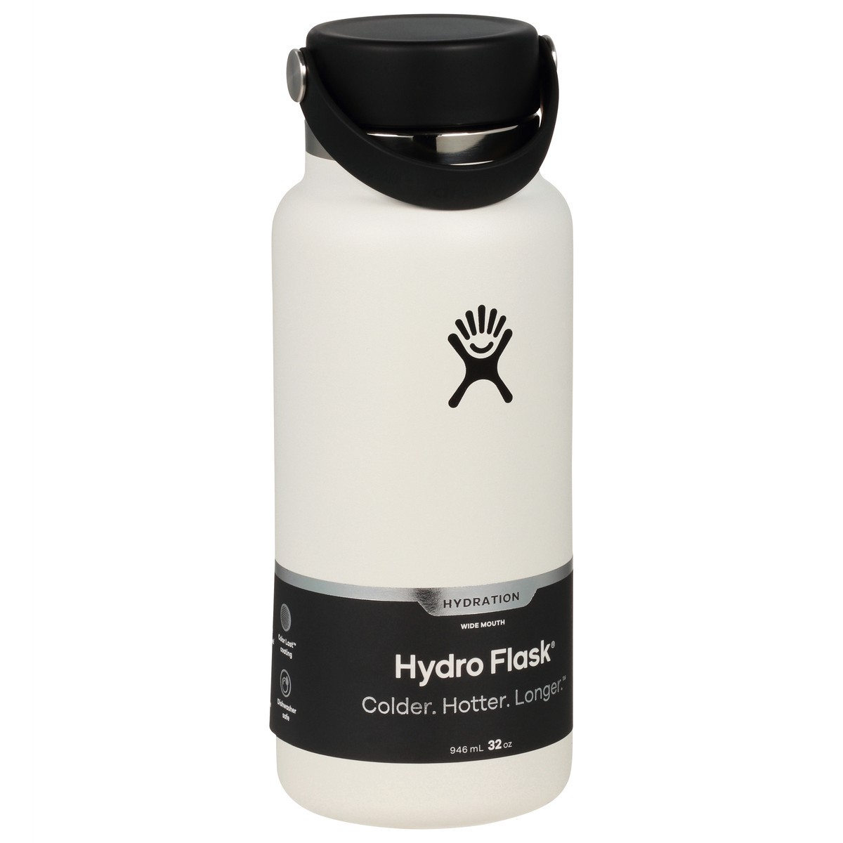 slide 9 of 9, Hydro Flask White Wide Mouth Stainless Steel Water Bottle, 1 ct