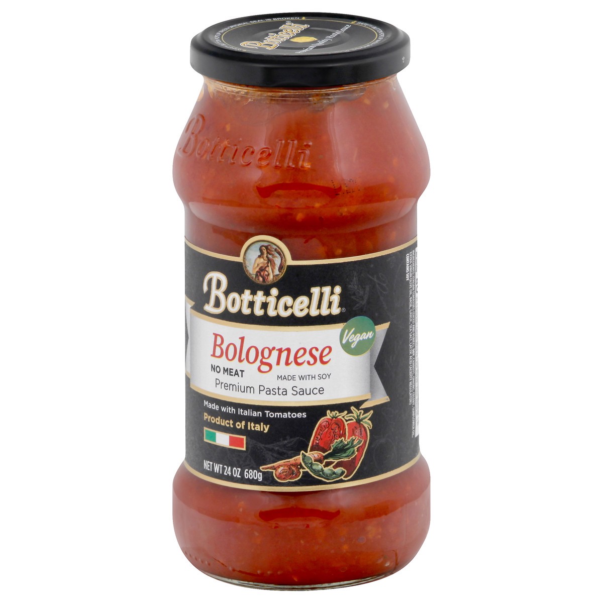 slide 3 of 9, Botticelli Premium Vegan Bolognese Pasta Sauce 24 oz, 24 oz