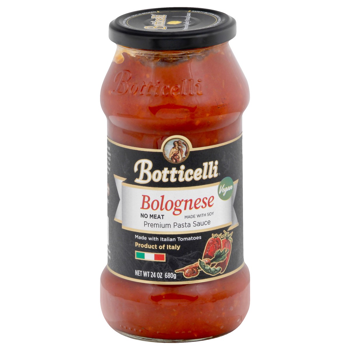 slide 1 of 9, Botticelli Premium Vegan Bolognese Pasta Sauce 24 oz, 24 oz