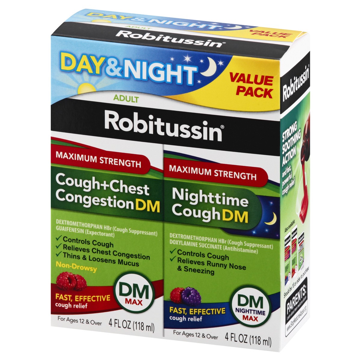 slide 5 of 9, Robitussin Max Strength Cough Treatment Day/Night, 8 fl oz