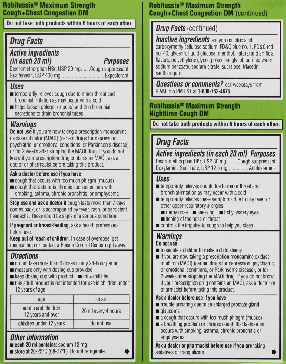 slide 9 of 9, Robitussin Max Strength Cough Treatment Day/Night, 8 fl oz