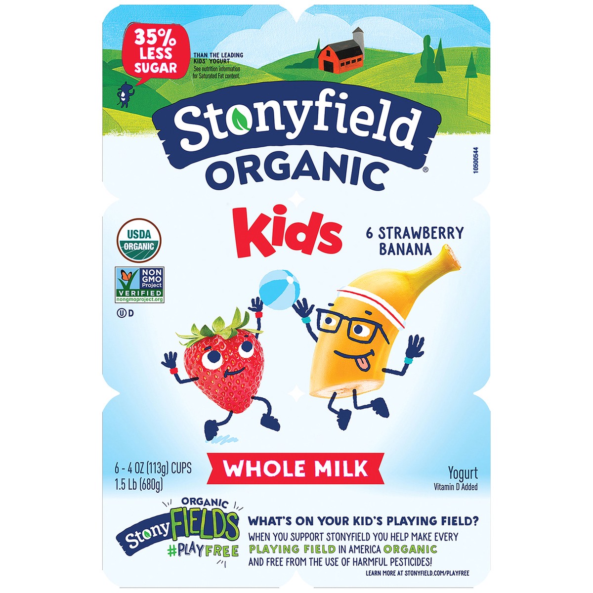 slide 2 of 9, Stonyfield Organic Kids Strawberry Banana Whole Milk Yogurt 6-4 oz. Cups, 24 oz