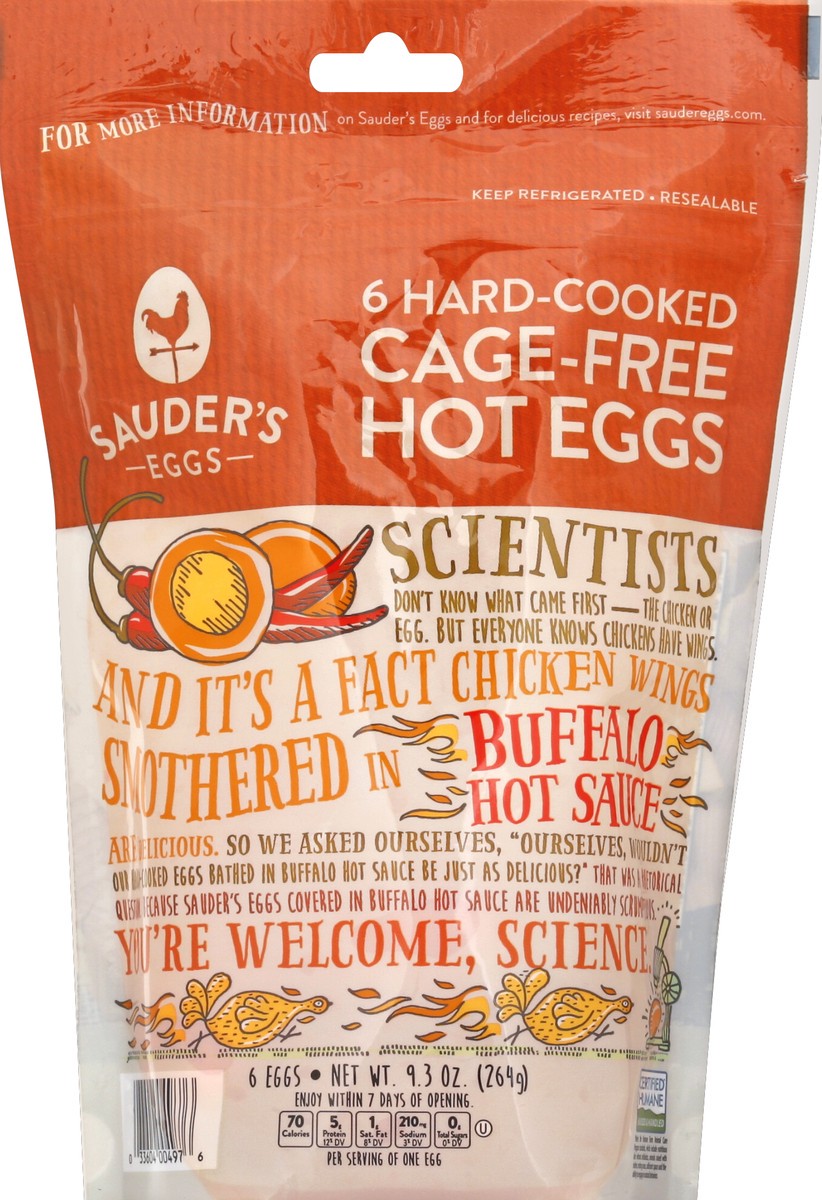 slide 2 of 2, Sauder Hot Buffalo Hard Cooked Egg Pouch, 6 ct