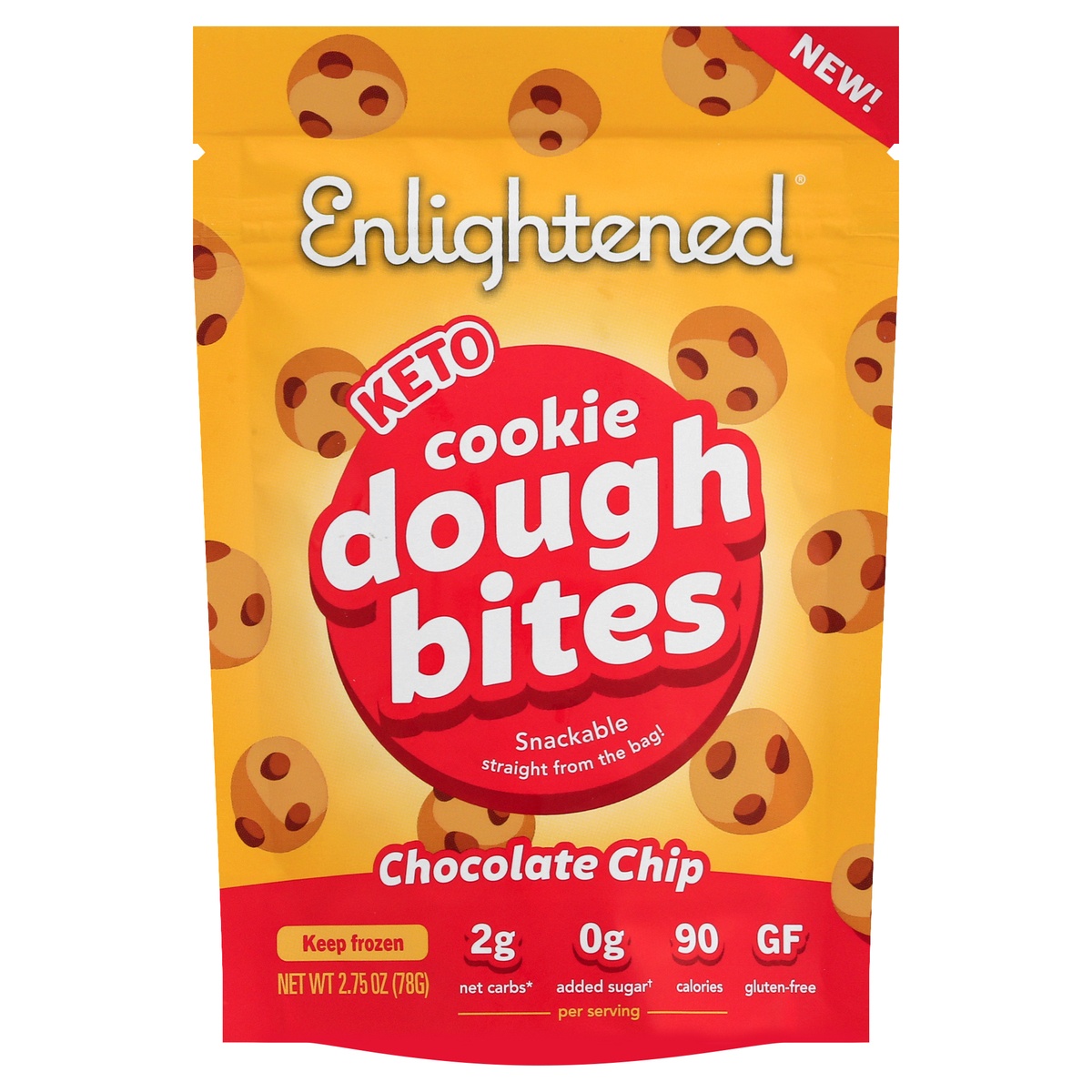 slide 1 of 10, Enlightened Cookie Dough Bites Chocolate Chi, 2 gram