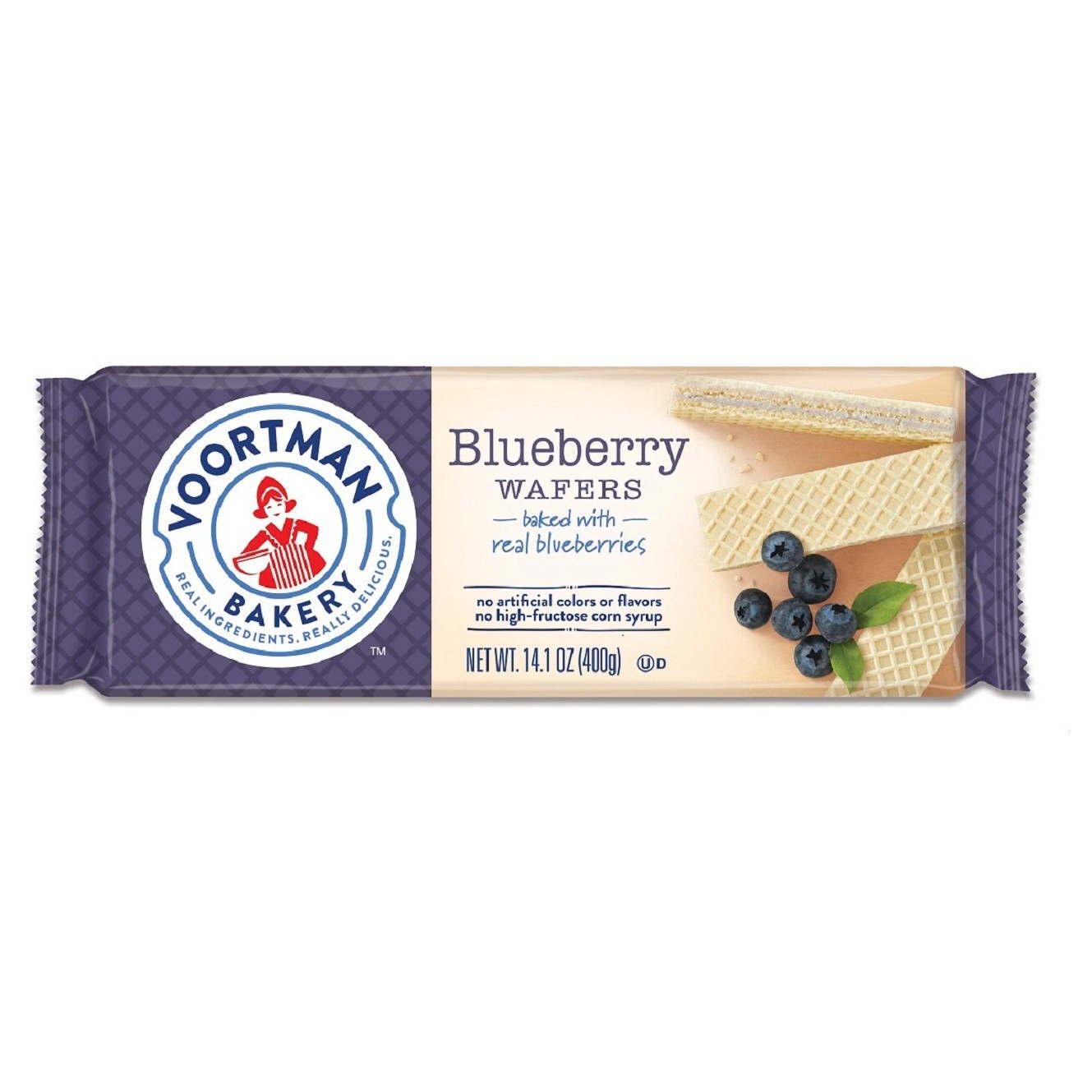 slide 1 of 1, Voortman Bakery Blueberry Sugar Wafers, 14.1 oz