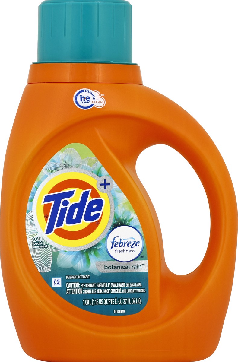 slide 5 of 7, Tide Plus Febreze Freshness Botanical Rain Odor Defense Detergent, 37 fl oz