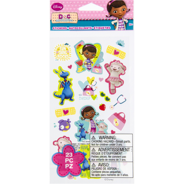 slide 1 of 1, Sticko Stickers Doc Mcstuffins Flat Stickers, 23 ct