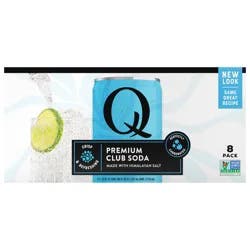 Q Drinks Drinks Premium Club Soda, 8 - 7.5 fl oz Cans