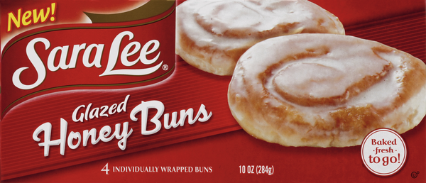 slide 1 of 1, Sara Lee Glazed Honey Buns, 4 ct