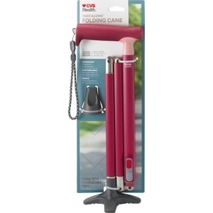 slide 1 of 1, CVS Health by Michael Graves Design Cvs Health Take Along Folding Cane By Michael Graves Design, Red, 1 ct