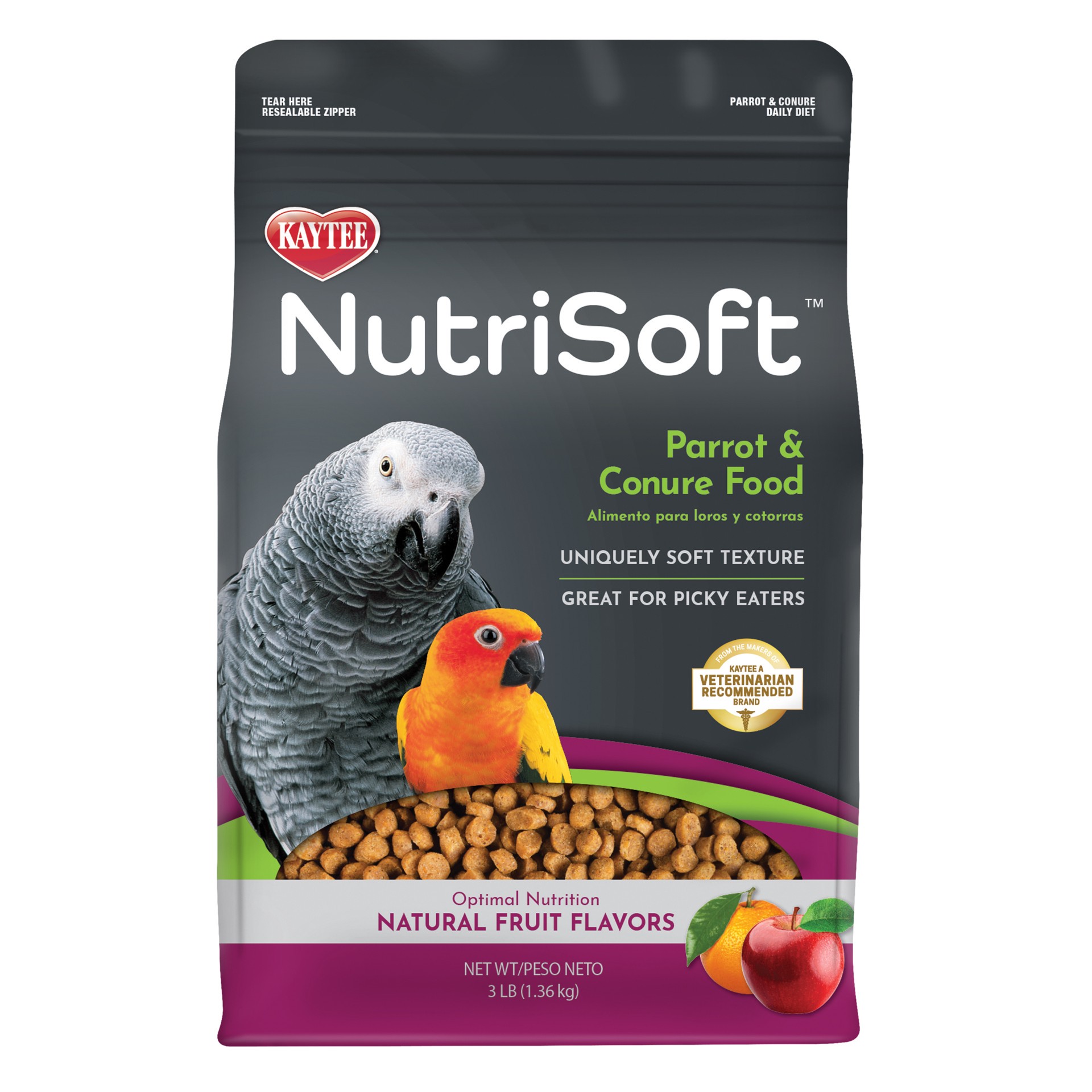 slide 1 of 10, Kaytee Nutrisoft Parrot & Conure Pet Bird Food 3 lb., 1 ct