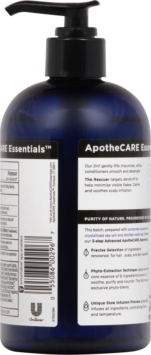 slide 7 of 7, ApotheCARE Essentials The Rescuer Anti-Dandruff 2 in 1 Shampoo and Conditioner Eucalyptus, 12 fl oz, 12 oz