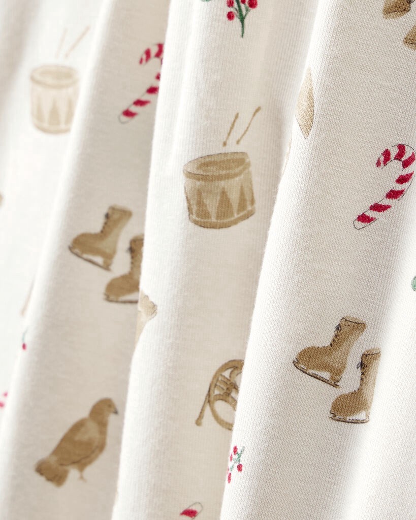 slide 3 of 3, Carter's Kid Festive Holiday PurelySoft Long-Sleeve Snug Fit 2-Piece Pajamas - Cream Cream 4, 2 pc