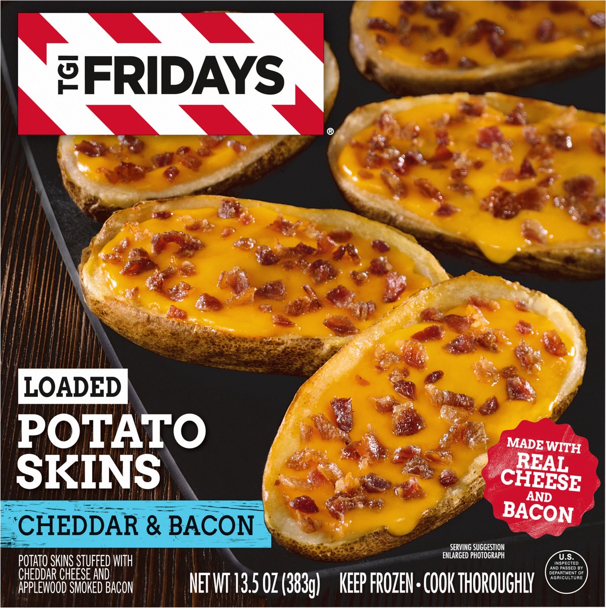 slide 6 of 9, T.G.I. Friday's Loaded Cheddar & Bacon Potato Skins Frozen Snacks - 13.5oz, 13.5 oz