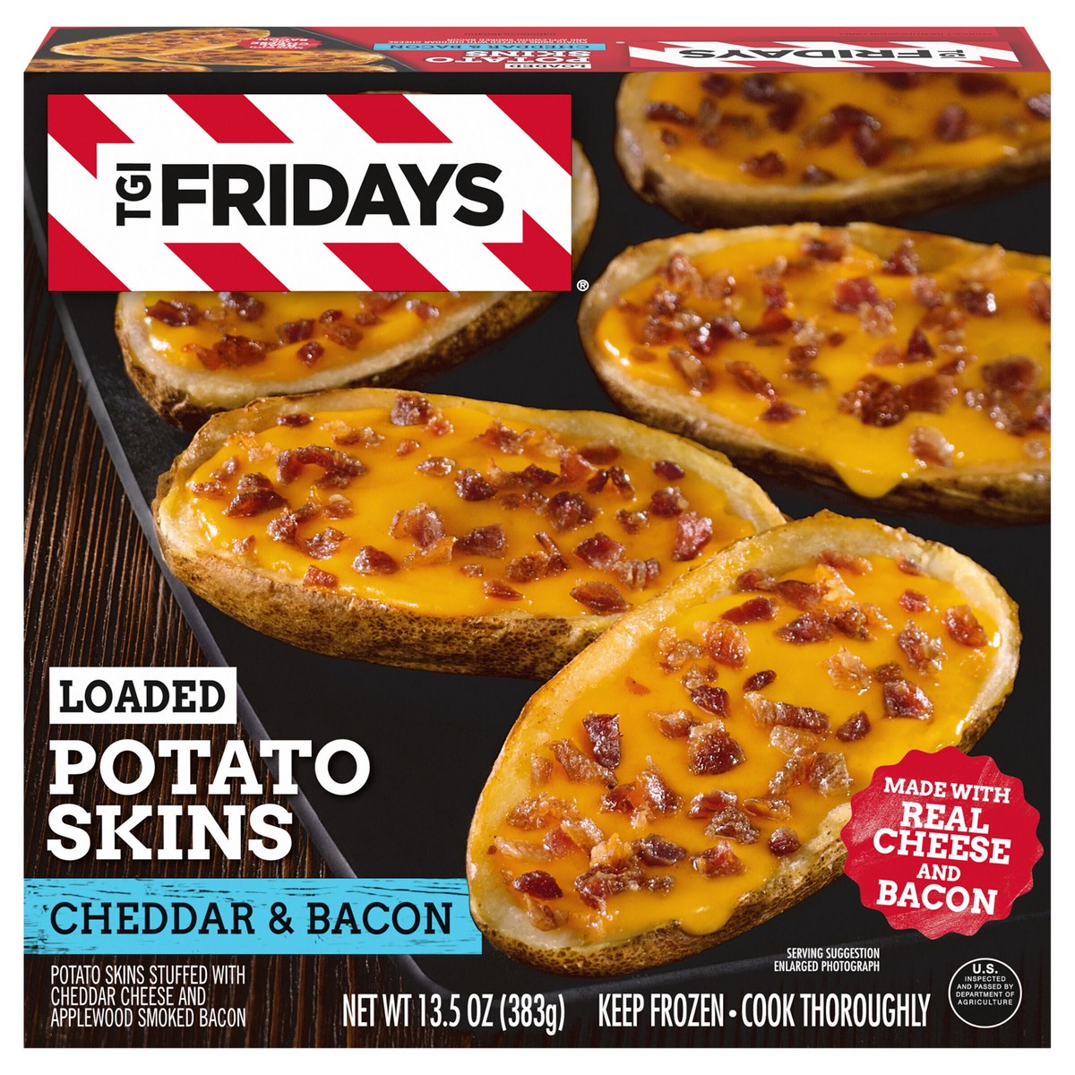 slide 1 of 9, T.G.I. Friday's Loaded Cheddar & Bacon Potato Skins Frozen Snacks - 13.5oz, 13.5 oz