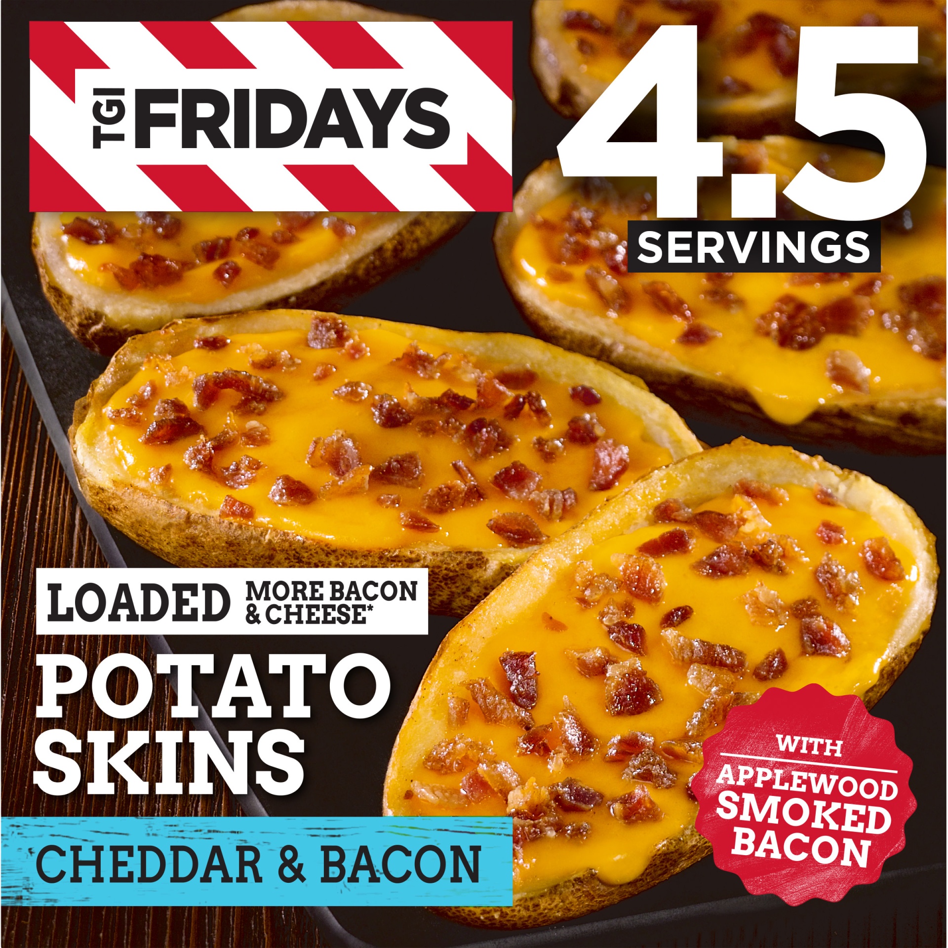 slide 1 of 2, TGI Fridays Loaded Cheddar & Bacon Potato Skins Frozen Snacks, 13.5 oz