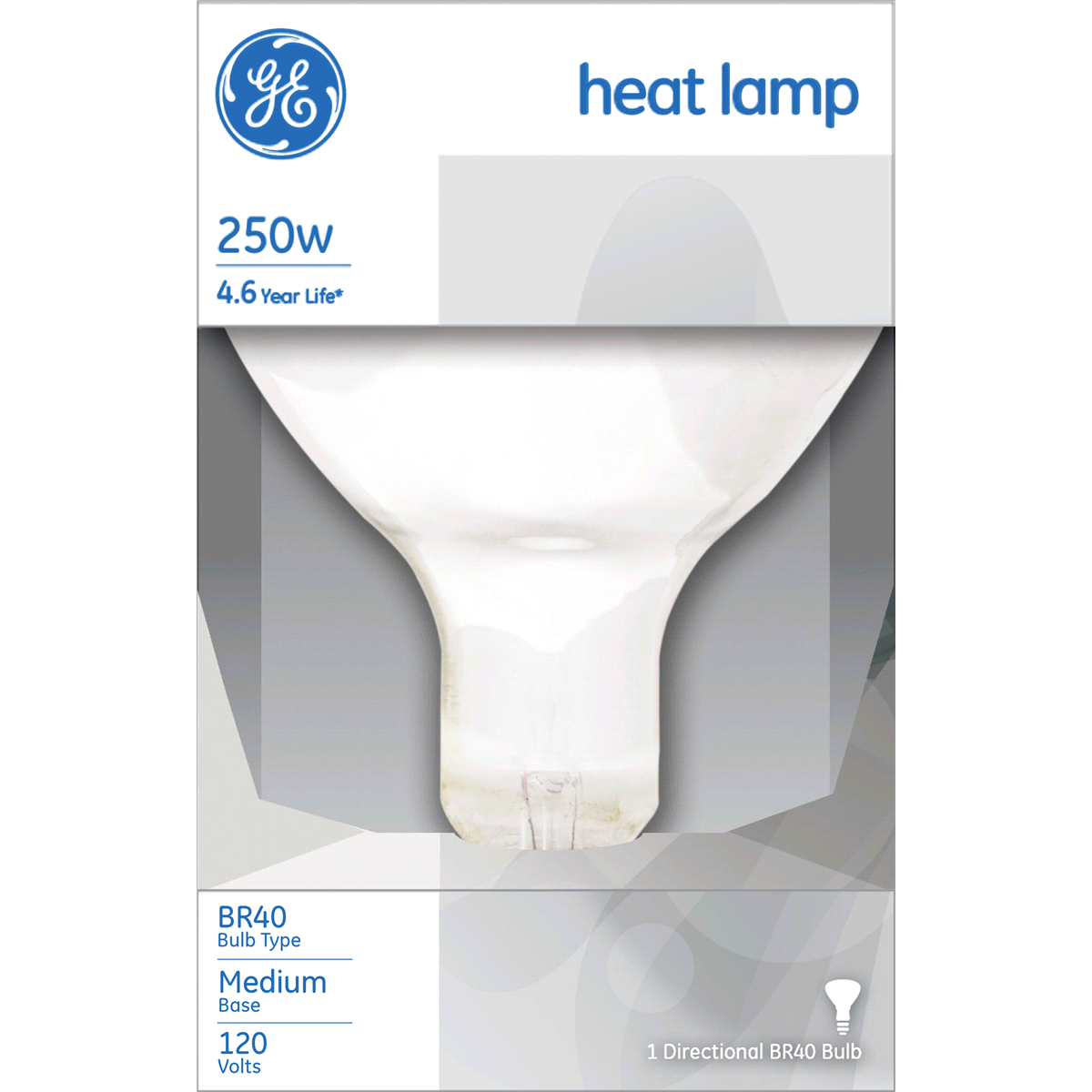 slide 1 of 5, GE 250W R-40 Warm Up Infrared Heat Lamp Light Bulb, 6 ct