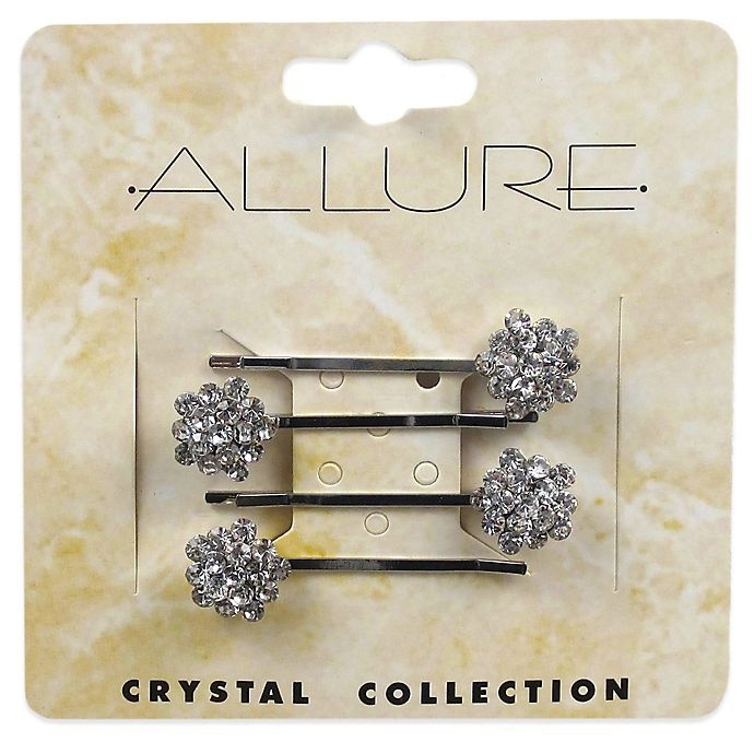 slide 1 of 1, Allure Crystal Collection Rhinestone Cluster Bobby Pins, 4 ct