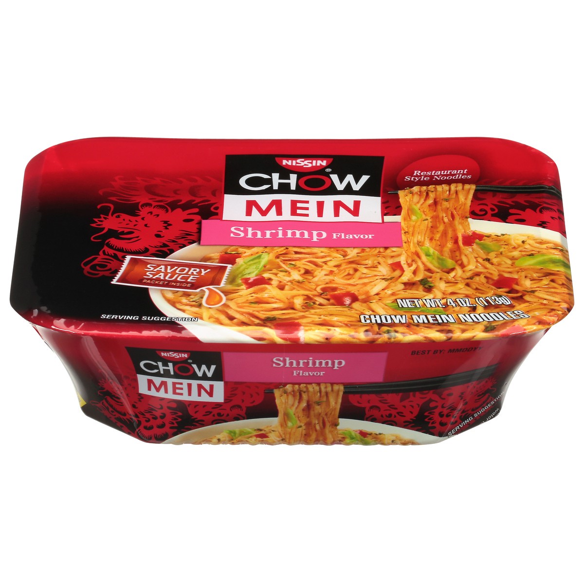 slide 1 of 9, Nissin Shrimp Chow Mein, 4 oz