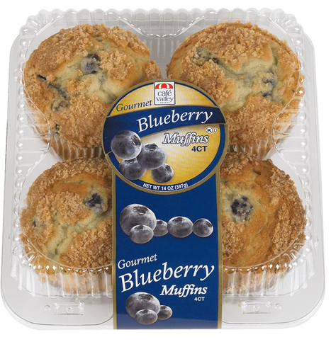 slide 1 of 1, Cafe Valley Blueberry Muffin, 14 oz