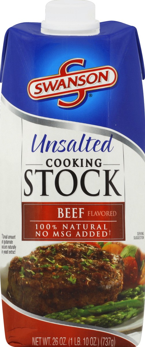 slide 3 of 4, Swanson Unsalted Beef Cooking Stock, 26 oz