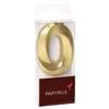 slide 4 of 9, Papyrus Birthday Candle Number 0, Metallic Gold (1-Count), 1 ct