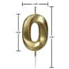 slide 6 of 9, Papyrus Birthday Candle Number 0, Metallic Gold (1-Count), 1 ct