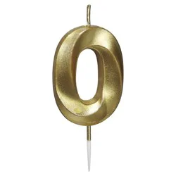 Papyrus Birthday Candle Number 0, Metallic Gold (1-Count)