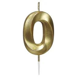 Papyrus Birthday Candle Number 0, Metallic Gold (1-Count)