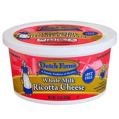 slide 1 of 1, Dutch Farms Whole Milk Ricotta Cheese, 15 oz