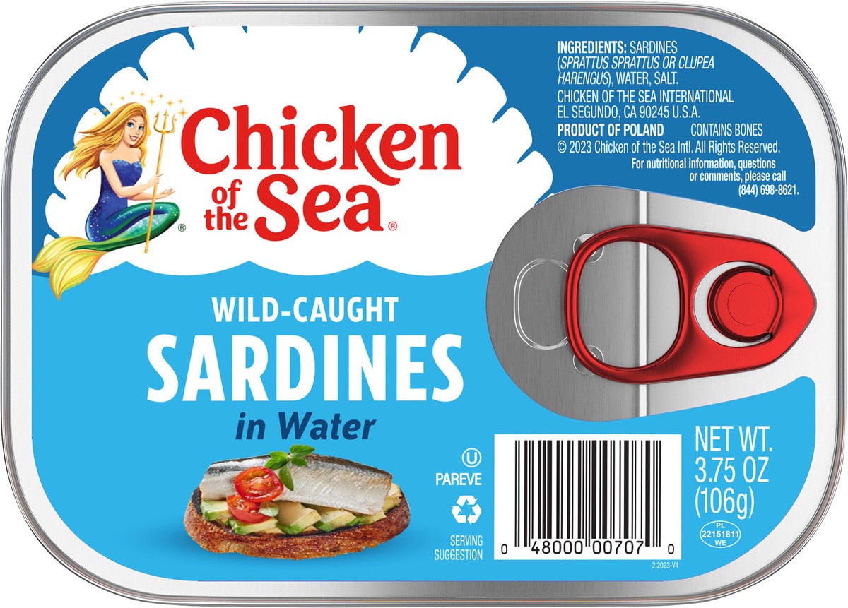 slide 2 of 3, Chicken of the Sea Sardines In Water, 3.75 oz