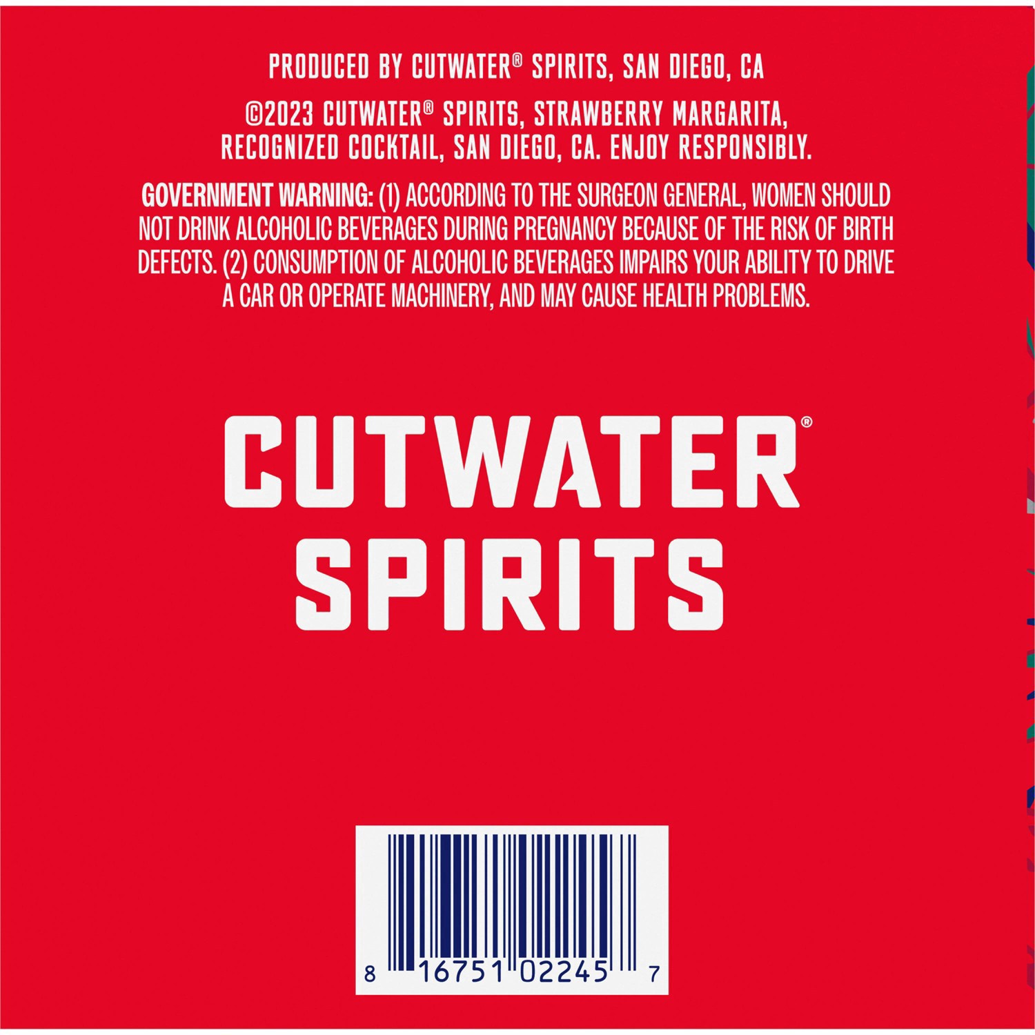 slide 5 of 22, Cutwater Spirits Strawberry Margarita Tequila 4 Pack 12 fl oz Cans, 48 fl oz