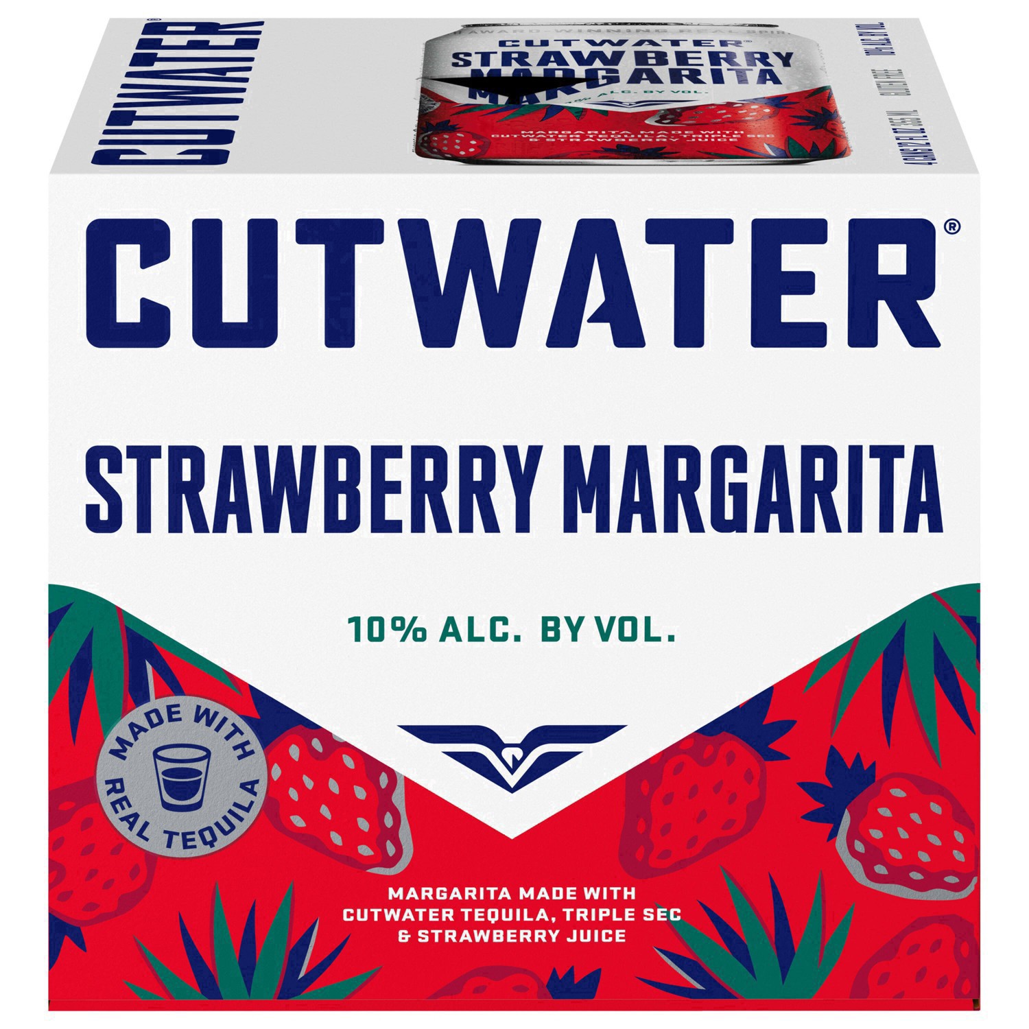 slide 15 of 22, Cutwater Spirits Strawberry Margarita Tequila 4 Pack 12 fl oz Cans, 48 fl oz