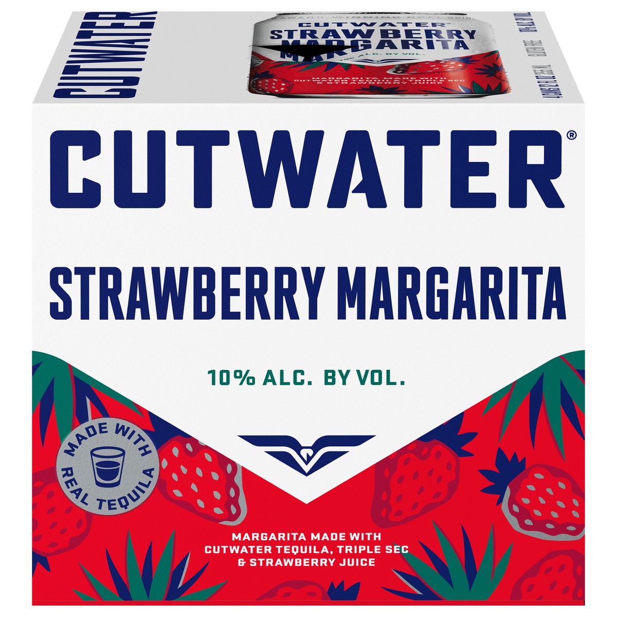 slide 1 of 22, Cutwater Spirits Strawberry Margarita Tequila 4 ea, 4 ct
