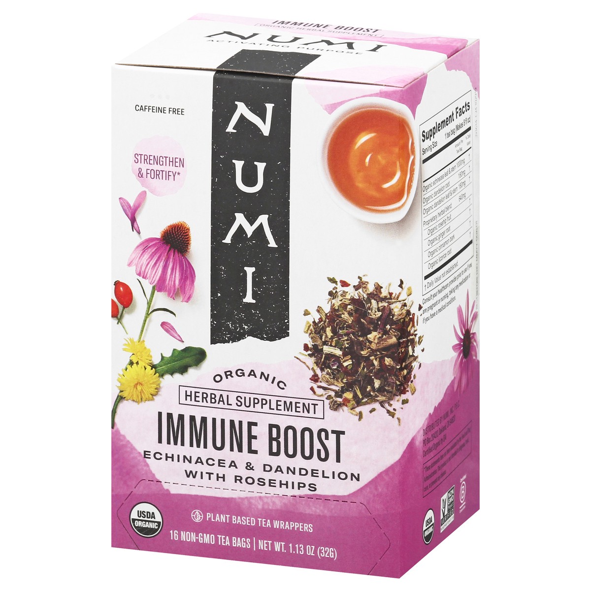 slide 12 of 14, Numi Organic Tea Bags Immune Boost Herbal Supplement Tea Bags 16 ea, 16 ct