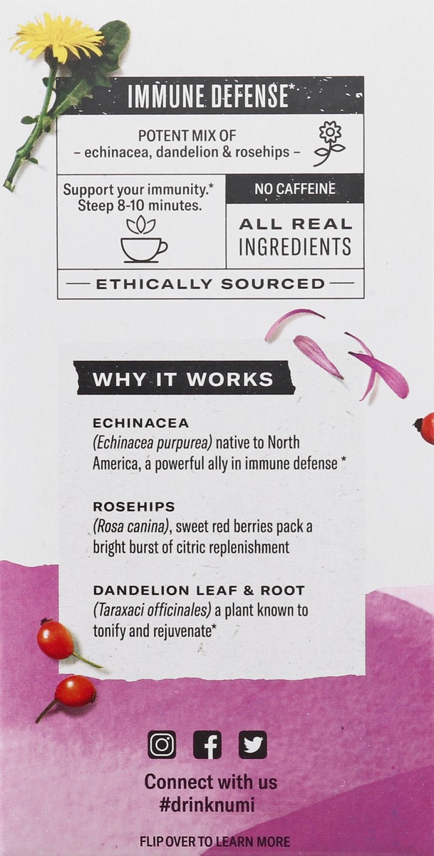 slide 8 of 14, Numi Organic Tea Bags Immune Boost Herbal Supplement Tea Bags 16 ea, 16 ct