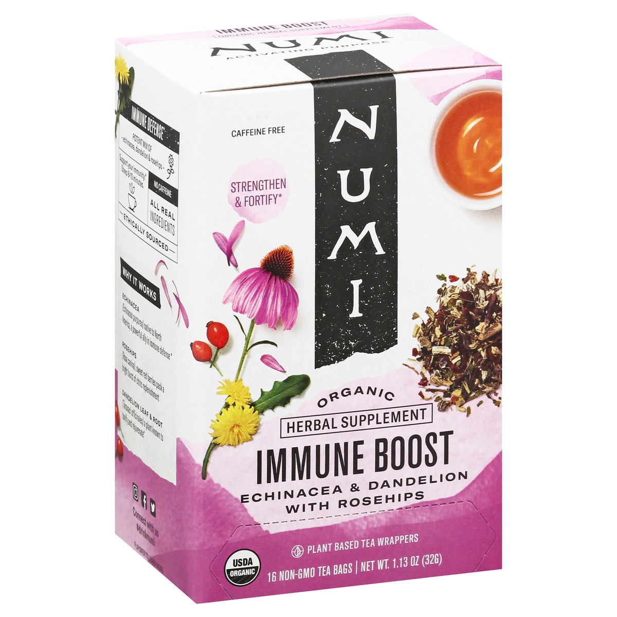 slide 11 of 14, Numi Organic Tea Bags Immune Boost Herbal Supplement Tea Bags 16 ea, 16 ct