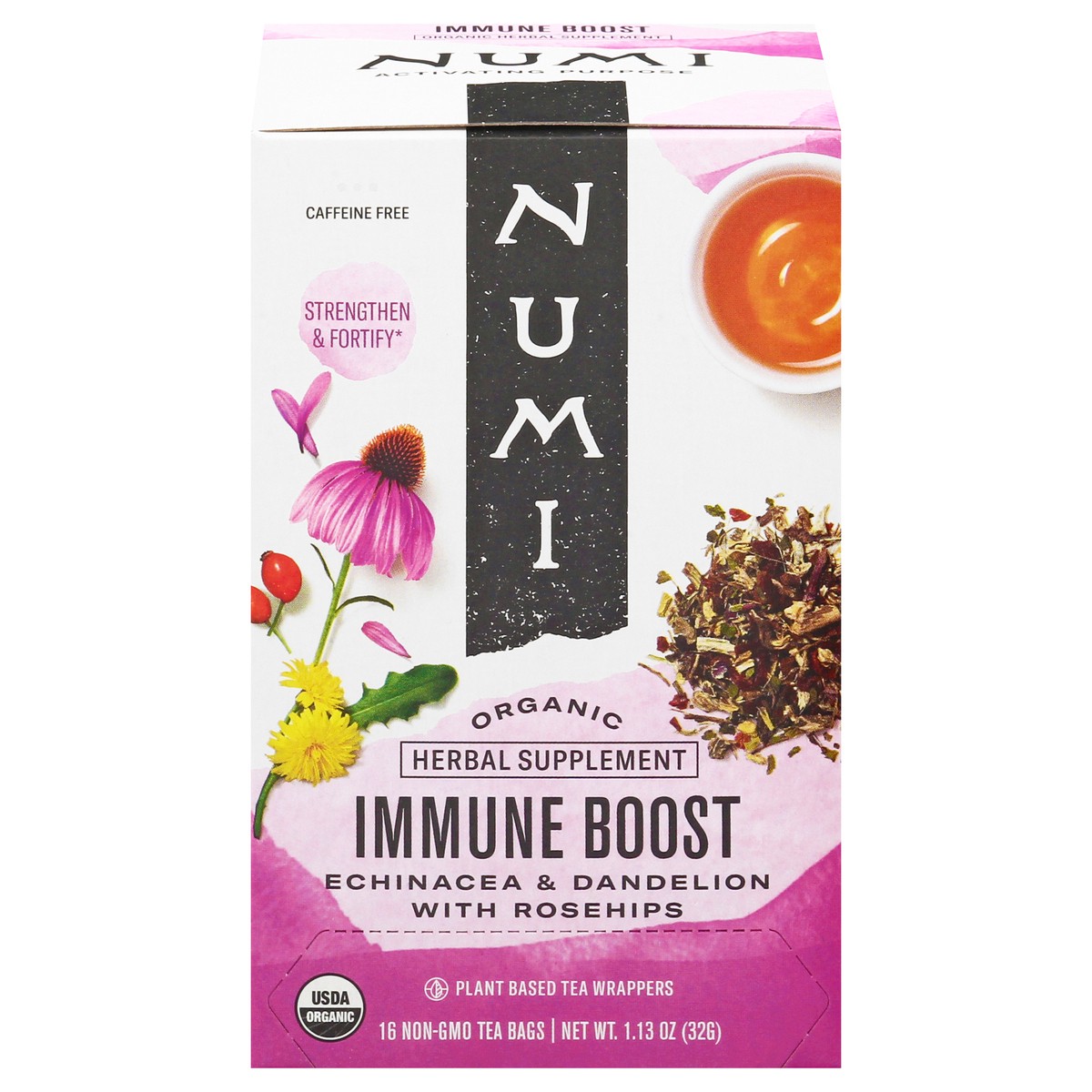 slide 1 of 14, Numi Organic Tea Bags Immune Boost Herbal Supplement Tea Bags 16 ea, 16 ct