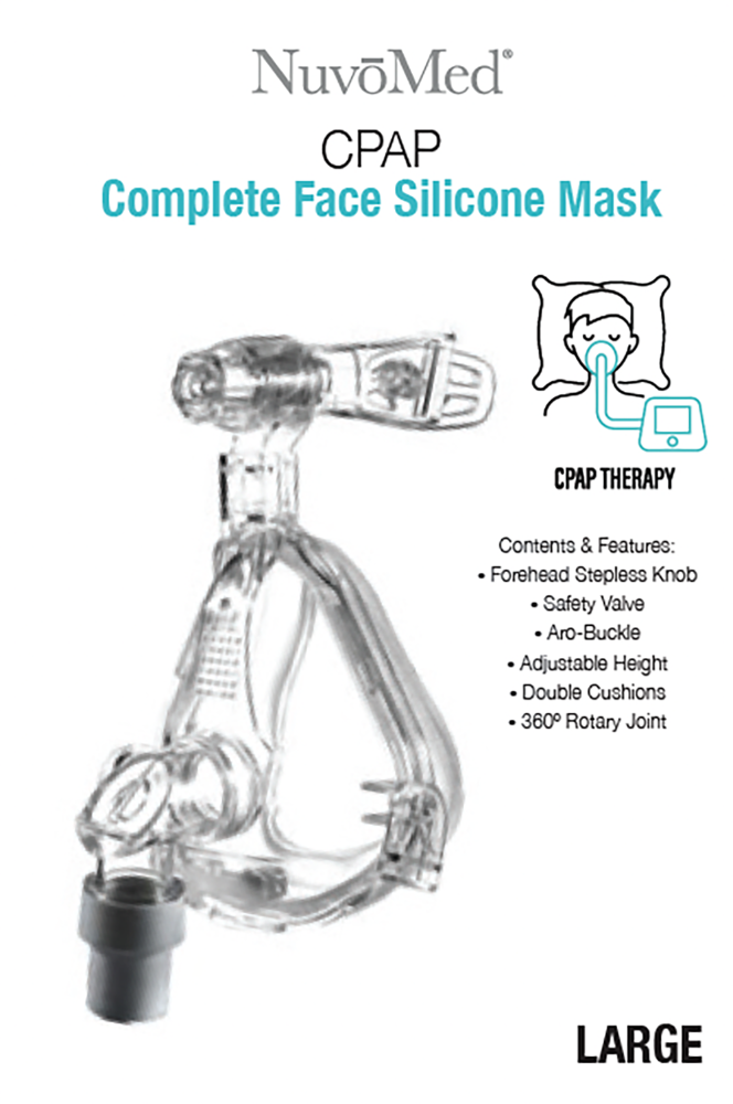 slide 1 of 4, Nuvomed Cpap Complete Face Silicone Mask, 1 ct