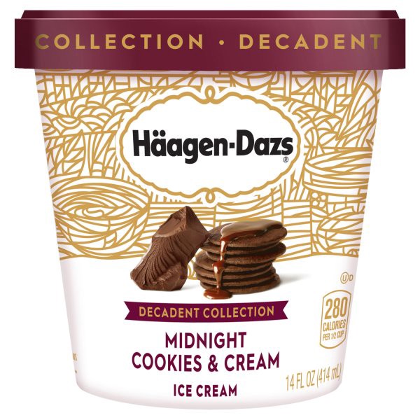 slide 1 of 6, Häagen-Dazs Midnight Cookies & Cream Ice Cream, 14 fl oz