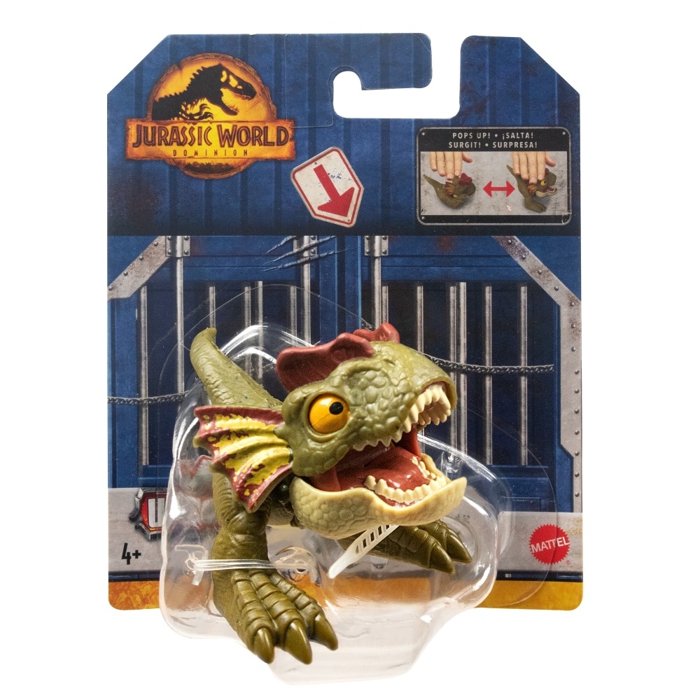 slide 1 of 6, Mattel Jurassic World Uncaged Wild Pop Ups Action Figure - Dilophosaurus, 1 ct