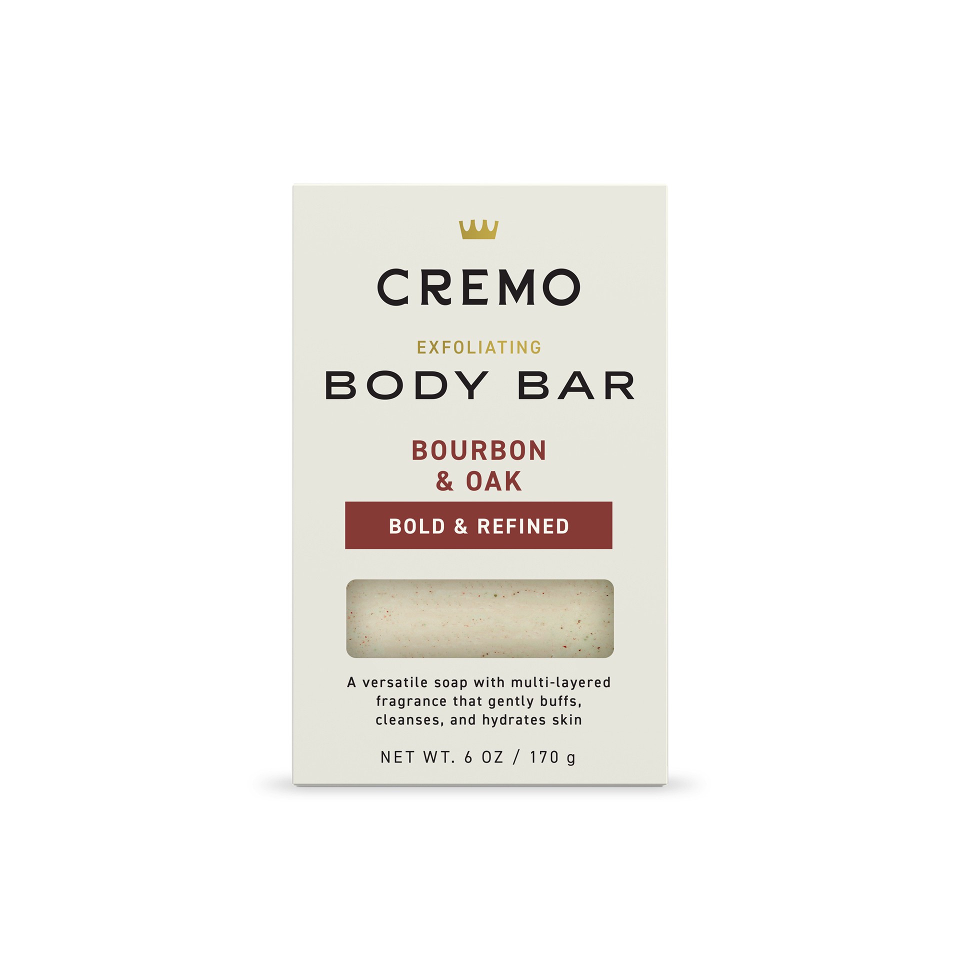 slide 1 of 6, Cremo Body Bar, Bourbon and Oak, 6oz, 6 oz