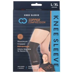 Copper Compression Unisex Knee Sleeve L/XL 1 ea