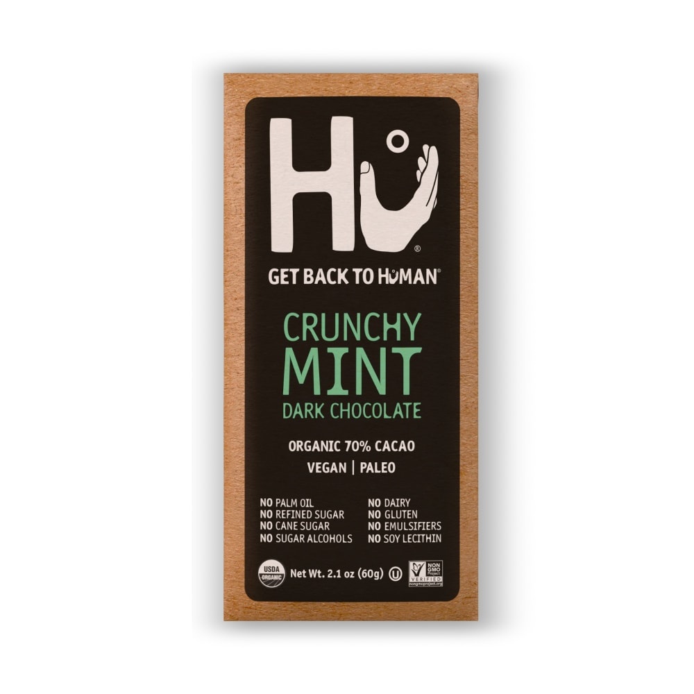 slide 1 of 3, Hu Crunchy Mint Dark Chocolate Bar, 2.1 oz