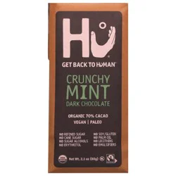 Hu Crunchy Mint Dark Chocolate Bar, 2.1 Ounce Bar, 1 Count