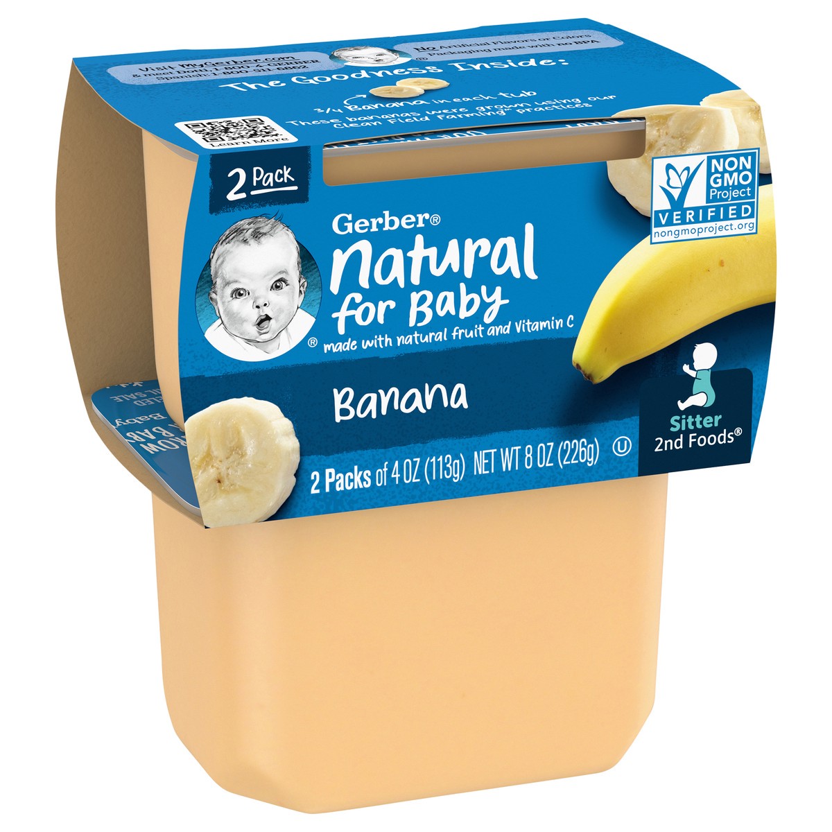 slide 9 of 9, Gerber Natural for Baby Banana 2 - 4 oz Tubs, 2 ct