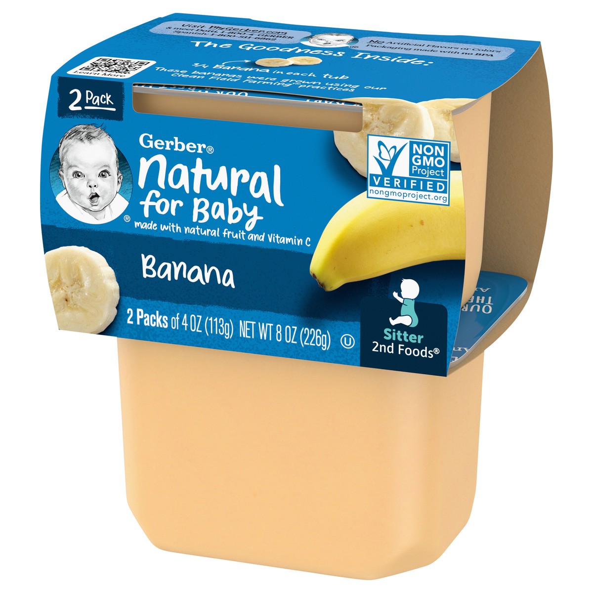 slide 2 of 9, Gerber Baby Food Banana Puree, Clean Label Project, 4 Oz, 2 Pack Tubs, 2 ct