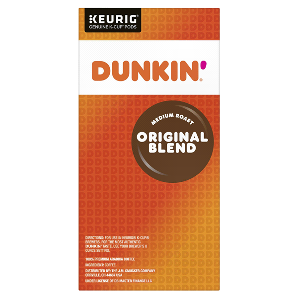 slide 10 of 13, Dunkin' Original Blend Coffee, Medium Roast, Keurig K-Cup Pods, 32 Count Box, 32 ct