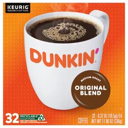 Dunkin' Dunkin’ Original Blend Medium Roast Coffee, Keurig K-Cup Pods, 32 Count Box